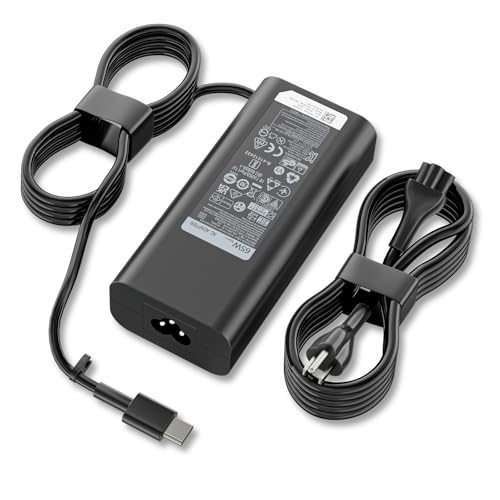 65W 45W Type C Power Adapter Fit for Dell XPS Latitude Inspiron Chromebook | 65W/45W PD Fast Charging | Smart Temperature Control | Wide Compatibility | Compact Design | Multiple Protection - size: USB-C Port