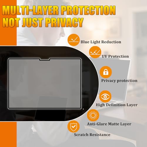 Privacy Screen for Surface Laptop 15 Inch (6/5/4/3) | Ultra-Thin Edge Adhesive, Touch Compatible, Anti-Glare, Bubble-Free - size: Surface laptop 6/5/4/3 - 15 inch
