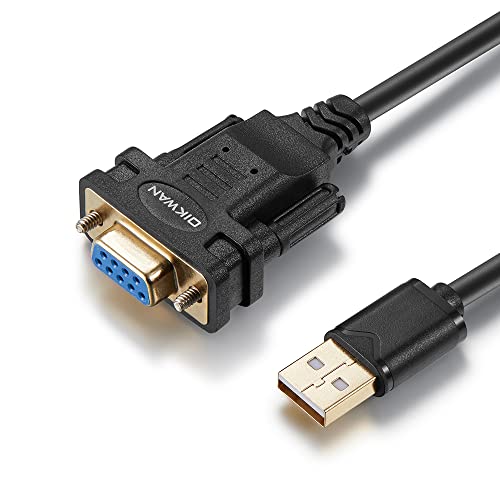 USB to RS232 Serial Adapter with FTDI Chipset - USB 2.0 to Female DB9 Serial Cable for Windows and Mac (6ft) - size: 6FT, style: RS-232 DB9 Female to USB