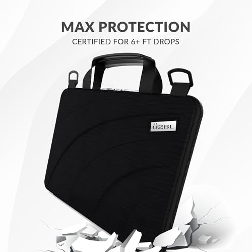 13-14 Inch Always-on Chromebook Protective Hard Case with Adjustable Shoulder Strap and Carrying Handles (20 Pack) - color: Black Fabric - 20 Pack
