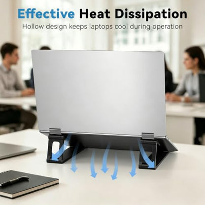 Laptop Stand for Desk ABS+Metal Portable Computer Riser Notebook Holder Printer Stand Office Desk Accessories Compatible with MacBook Air, Pro, Dell, HP, Lenovo and All 10-17" Laptops - color: Z-Black
