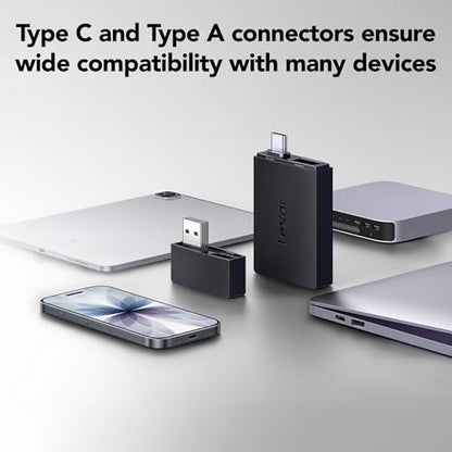 Lexar Dual Slot SD/Micro SD Card Reader, Up to 255MB/s, USB-A/C, USB 3.2 | Dual USB-C & USB-A Connectors, Simultaneous Offload, Compatible w/ PC, Laptop, Tablet, Smartphone, Compact, LRW360U-BNBNG - style: MicroSD / SD Dual-Slot USB 3.2