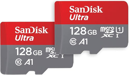 SANDISK 128GB (2-Pack) Ultra microSDXC UHS-I Memory Card (2x128GB) with Adapter - SDSQUAB-128G-GN6MT - size: 128GB (2-pack), style: Old Version