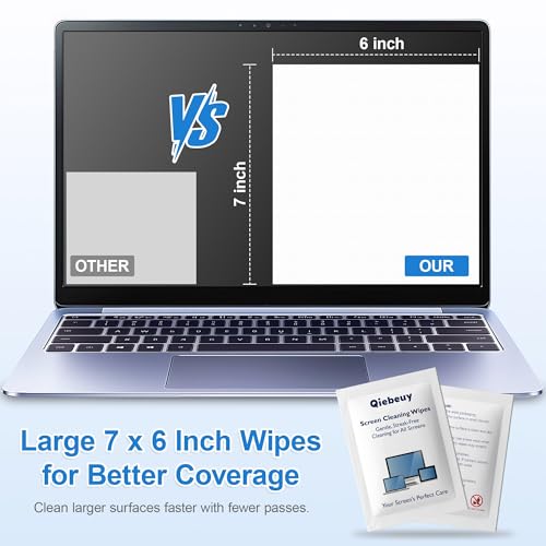 Screen Cleaner Wipes for Electronics, Lens Wipes, Streak-Free Screen Wipes | 120 Count Electronics Cleaning Wipes for Portable Monitor, Gaming Monitor, Computer Screen, Laptop, Phone, Glasses