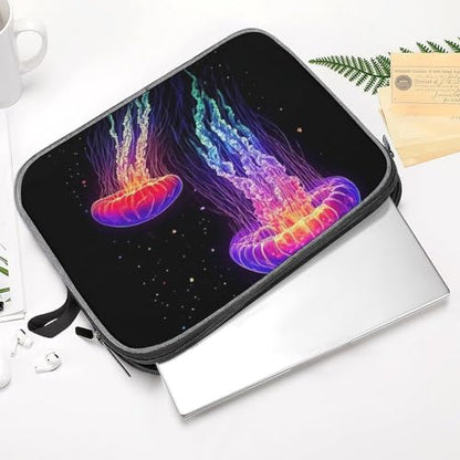Laptop Case Sleeve, Lightweight Soft Protective Laptop Sleeve Computer Carrying Cover with Double Zipper for Daily Use, Trippy Neon Jellyfish Art, 14inch - color: Style(967), size: 14inch