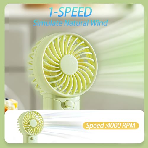 4 Pack Mini Portable Fan - 5'' AAA Battery Operated, Lightweight Handheld with 1 Speed & Lanyard - Quiet Personal Fan for Kids, Girls, Women & Men - Ideal for Office,Outdoor,Travel,Commute,Makeup