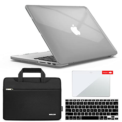 IBENZER Compatible with MacBook Pro 13 Inch Case 2015 2014 2013 end 2012 A1502 A1425, Hard Shell Case with Bag & Keyboard Cover & Screen Film for Old Version Mac Pro 13, Crystal Clear, R13-CYCL+3SP - color: Crystal Clear
