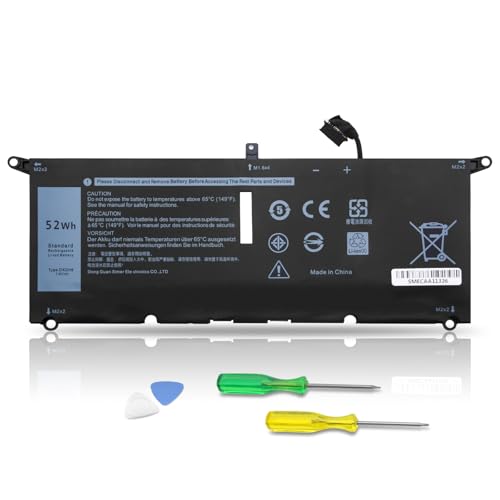 DXGH8 Laptop Battery for Dell XPS 13 9370 9380 2019 Lnspiron 13 7390 7391 2-in-1 5390 5391 7490 Latitude 3301 E3301 Vostro 5390 5391 Series 0H754V H754V G8VCF G8VCF6C HK6N5 P113G001 P82G(7.6V/52Wh)