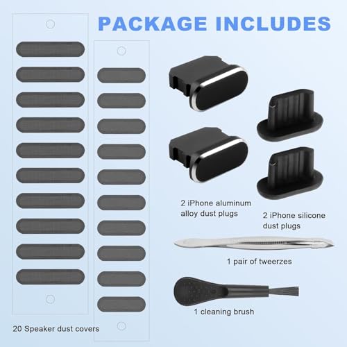 iPhone Dust Plug, iPhone Speaker Cover iPhone Charger Cover with iPhone Cleaning kit for Charging Port for iPhone 14 pro max/14 pro/14/13 pro max/13 - size: Lightning Plug