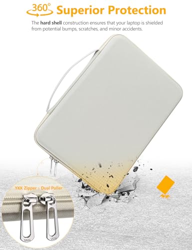 HYZUO 17-17.3 Inch Hard Shell Laptop Case Sleeve, Beige | for 17" 17.3" HP/Dell/ASUS/Acer/Lenovo/LG/Toshiba/MSI Gaming Laptop/Razer Blade 17/18, Notebook Protective Cover Men Women - color: Beige, size: 17-17.3 Inch