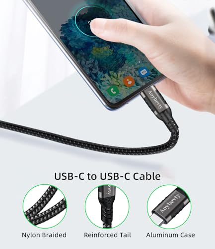 USB 4 Cable 6.6ft, USB-C to USB-C 240W Fast Charging 40Gbps Data Transfer 8K/4K@60Hz Video Output Cable for Thunderbolt 3/4 for MacBook iPhone15/16 Samsung Galaxy USB C Phone Tablet Laptop - color: Grey