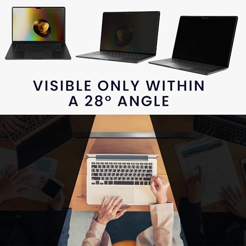 kwmobile Laptop Privacy Screen for 13.3" Laptop (16:9) 294x165mm - Computer Privacy Screen Shield - Laptop Monitor Protector - Anti Glare and Blue Light Blocking