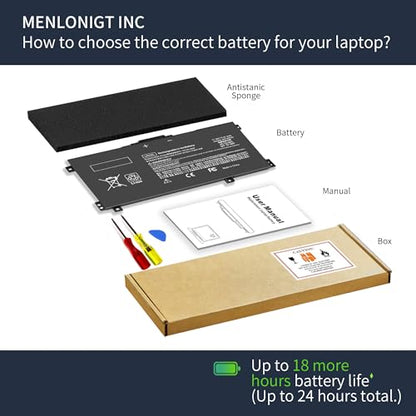 LK03XL 916814-855 l09281-855 Battery for HP Envy X360 15m-bp1xx 15m-cn0xxx 15-cn0xxx 15m-cp0xxx 17m-ae0xx 17-bw 17m-ae111dx 15m-cn0012dx 15m-cn0011dx 15m-bq021dx 15m-bp112dx 916368-421 - size: 7.35 x 3.5 x 0.5 inches LK03XL BATTERY