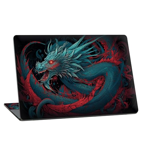 Universal Laptop Skin Sticker with 2 Wrist Pad Skins, Waterproof Scratch Resistant Vinyl Laptop Cover Decal, Cut to Fit for 11–15.6 Inch MacBook HP Dell Lenovo, Chinese Dragon - color: Chinese Dragon