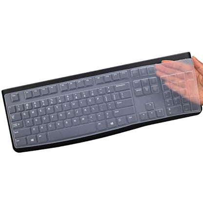 MUBUY Keyboard Cover Skin Protector for Logitech MK120 K120 Wired Keyboard, Keyboard Protective Skin US Layout (NOT Fit Other Model Keyboards)-Clear - color: Clear