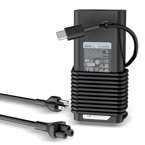 65w Power Cord Ac Adapter USB Type C Replacement for Dell Latitude 5520 5420 5290 7340 5340 5440 7400 7440 7450 2in1 Series Xps 13 9320 9370 Inspiron 14 16 7430 20V 3.25A HA65NM190 Laptop Charger