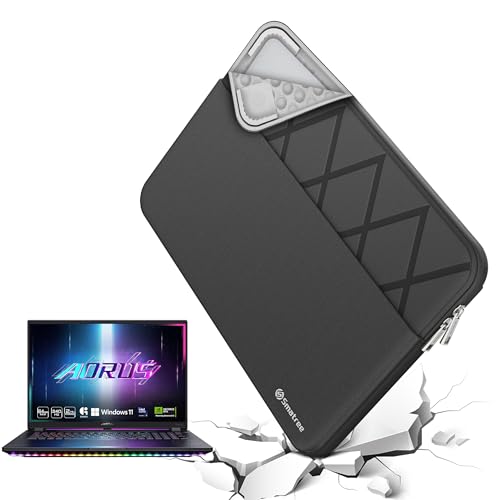 Smatree Laptop Sleeve for 14 inch GIGABYTE U4 UD | Case with Accessory Pocket,Patented Shockproof Design (E465) - color: Elite-Black, size: for 14 inch GIGABYTE U4 UD(E465)