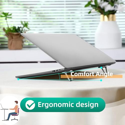 (2 PK/4Pcs) Laptop Stand Foldable & Portable Zinc Alloy Laptop Riser with Anti-Slip Pads Ergonomic Height Adjustment for 12-20 Inch Laptop to Reduce Neck Strain & Improve Cooling - style: Silver-4