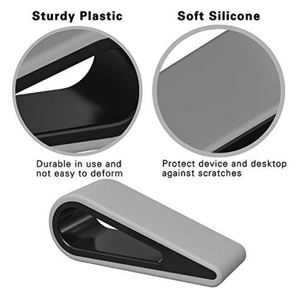 MoKo Universal Laptop/Computer Keyboard Stands,[4 Pack] Anti-Slip Silicone Tilting Wedge Riser Stable Kickstand,Ultra Compact Ventilated Tablet Stand Portable Elevation Feet for Notebook Keyboard-Gray | Anti-Slip Silicone, Stable Kickstand, Ventilated, Po