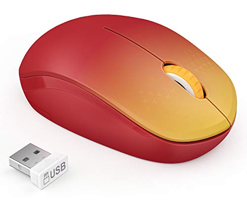 seenda Wireless Mouse for Laptop, 2.4G Noiseless Mouse with USB Receiver - Optical Tracking Portable Computer Mice for Chromebook, PC, Tablet, Windows System, 24 Months Battery Life - Gradient Red - color: Gradient Red