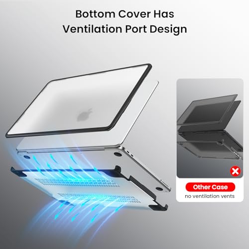 BlueSwan for MacBook Neo Case 13 Inch 2026, Model A3404 A18 Pro Chip | Anti-Crack Rugged TPU Bumper, Anti-Scratch Hard Shell Protective Cover for MacBook Neo 13" with Mac Neo Accessories - color: Frosted Clear