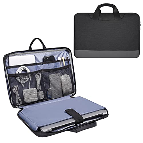 14 15 Inch Waterproof Laptop Sleeve Men Women TSA Briefcase for MacBook Pro 14 M5/M4/M3/M2/M1, Macbook Air 15 M5/M4/M3, Dell Inspiron 14/XPS 15, Lenovo Acer HP ASUS Chromebook 14 Carring Case, Black - color: Black, size: 13.5-15 Inch