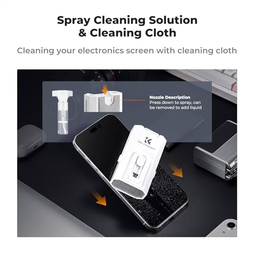 K&F CONCEPT 8-in-1 Electronic Cleaning Kit for Keyboard Laptop Cleaner | Multifunctional Electronic Device Cleaning Tool, Easy to Clean and Remove Dirt，Multi-Device Compatible