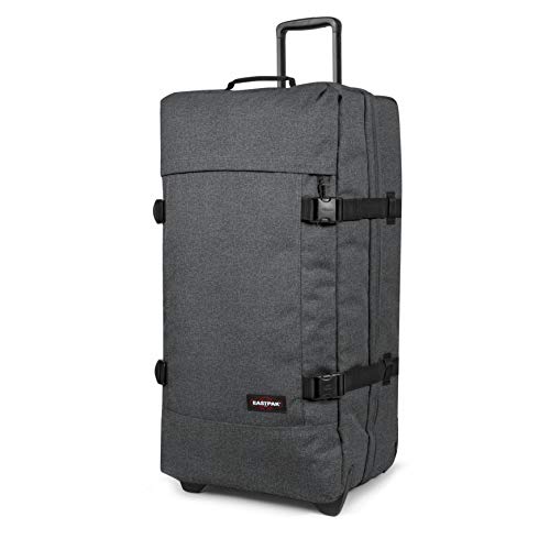 Eastpak Tranverz L – 121L Large Wheeled Luggage with Dual Compartments, TSA Lock, Compression Straps & Smooth-Wheeling System, Black Denim - color: Black Denim, size: 121 Liter Checked Bag