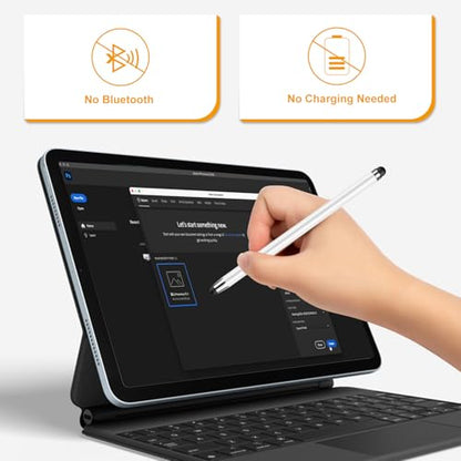 Stylus (10 Pcs), 2-in-1 Stylus Pen for Touchscreen, High Precision and Sensitivity, Suitable for iPad/iPhone/Nintendo Switch/Samsung/Android Smartphone and Tablets, Compatible with All Touchscreen - color: Neutral color