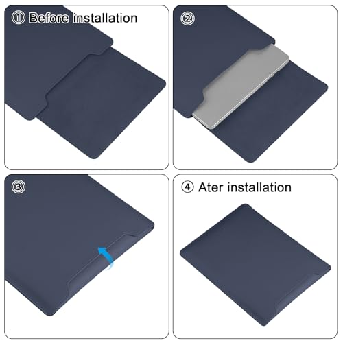 HoYiXi 15.6" Laptop Sleeve Case PU Leather with Stand Compatible with MacBook Pro 16/15.4'' MacBook Pro 15, Mac Air 15/ Dell, Matebook,Asus,15-16'' Laptop Bag,(Patent Pending),Blue - color: Blue, size: 15.6'' /15-16 Inch Laptop