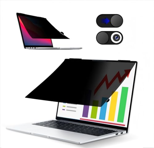 Flip 360° Privacy Screen Filter for MacBook Pro 13-inch (2016-2024, M1, M2，M3) and MacBook Air 13 (2016-2023, M1), Detachable Laptop Privacy Filter with Camera Cover Slide, Anti-Glare Blue - color: 13"