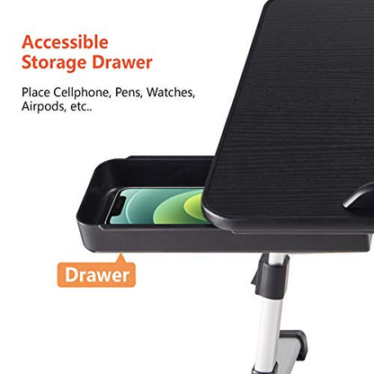 Lap Desk for Laptop,BUILDEC Adjustable Laptop Stand for Desk with Storage Drawer,Foldable Legs Standing Lap Table for Reading, Eating, Working, Writing, Gaming and Drawing in Bed Sofa Couch Floor - size: Medium: 20.5" x 11.8" x H(9.4 -12.6")
