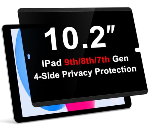 360°Magnetic Privacy Screen for iPad 9th/8th/7th Generation (10.2Inch,2019/2020/2021), Removable Anti Blue Light Glare Spy Private Filter, High Sensitive Bubble-Free Screen Protector | (10.2Inch,2019/2020/2021), Removable Anti Blue Light Glare Spy Private