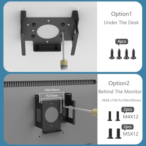 Under Desk Mount for Mac Mini M4/M4 Pro | Anti-Theft Metal Bracket with Password Lock & Protective Padding |VESA-Compatible Hidden Installation (Desk/Monitor)