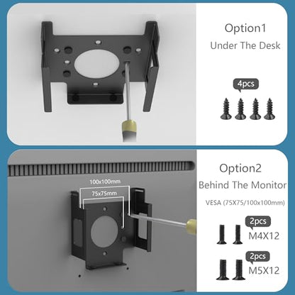 Under Desk Mount for Mac Mini M4/M4 Pro | Anti-Theft Metal Bracket with Password Lock & Protective Padding |VESA-Compatible Hidden Installation (Desk/Monitor)