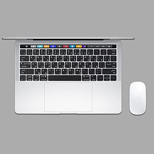 ProElife Arabic Ultra Thin Silicone Keyboard Protector Cover Skin for Apple MacBook Pro with Touch Bar 13" 15" (Model A1706, A1707, A1989, A1990, A2159) (2016 2017 2018 2019 Release) (Black) - color: Arabic-Black