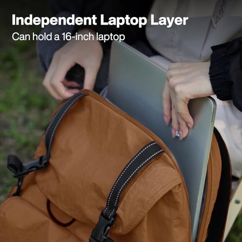 mixi Travel Backpack for Women Men, 18 Inch Carry On Laptop Backpack Flight Approved fits 16'' Laptop, Lightweight Waterproof Hiking Backpack Travel Outdoor Business Casual Daypack, Brown - color: Brown