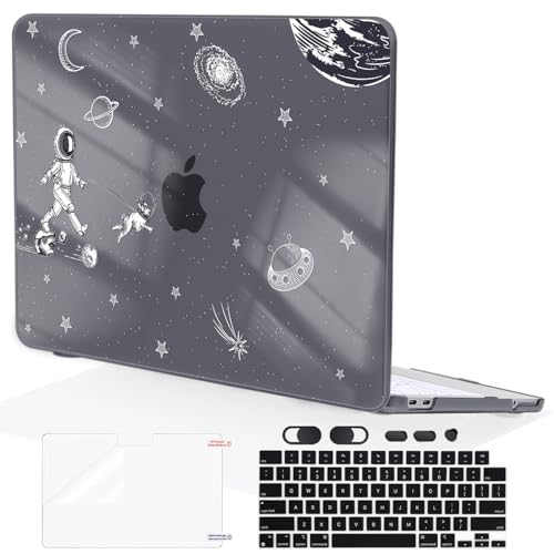 Compatible with MacBook Neo 13 inch Case 2026 Release Model A3404 Cover, Ultra-Thin Pattern Plastic Hard Shell Case Keyboard Cover Screen Protector Dust Plug, Astronauts Space Dog - color: Astronauts Space Dog