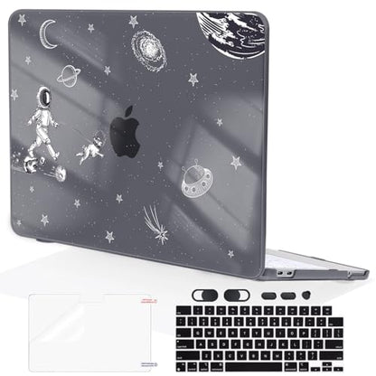 Compatible with MacBook Neo 13 inch Case 2026 Release Model A3404 Cover, Ultra-Thin Pattern Plastic Hard Shell Case Keyboard Cover Screen Protector Dust Plug, Astronauts Space Dog - color: Astronauts Space Dog