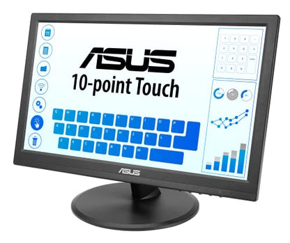 ASUS 15.6” 1080P Touch Monitor (VT169HE) - Full HD, 10-Point Touchscreen, IPS, Wide Viewing Angle, Frameless, Eye Care, Flicker Free, Low Blue Light, HDMI, Windows 11 Compliance, VESA Mountable - style: 16" IPS Touch