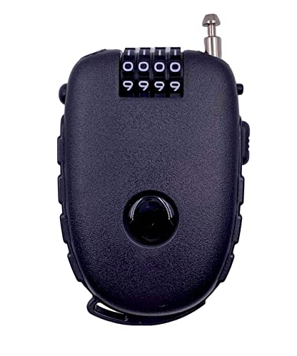 Bosvision Ultra-Secure 4-digit Combination Lock with 3 Feet Retractable Cable for Bike, Ski, Snowboard and Stroller - color: Black
