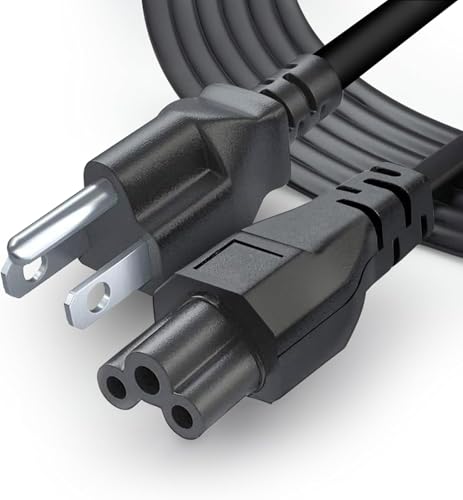 3 Prong Notebook Power Cord 125V 10ft Long Replacement Laptop Notebook 3 pin Charger Cable IEC320 C5 to NEMA 5-15P - size: 10FT