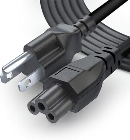 3 Prong Notebook Power Cord 125V 10ft Long Replacement Laptop Notebook 3 pin Charger Cable IEC320 C5 to NEMA 5-15P - size: 10FT
