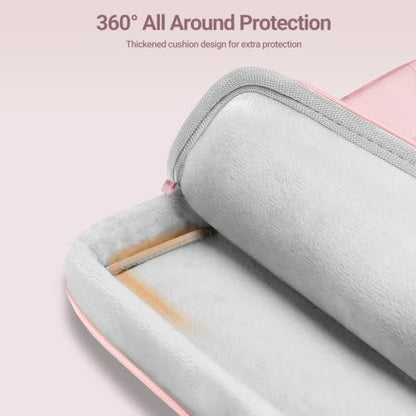 MOSISO Compatible with MacBook Air 13 inch Case M5 2026 M4 M3 M2 2025-2022 | TPU Bumper Hard Shell&Puffy Sleeve Bag&Keyboard Skin&Webcam Cover&Screen Film for MacBook Air 13.6 inch Case, Pink - color: Pink