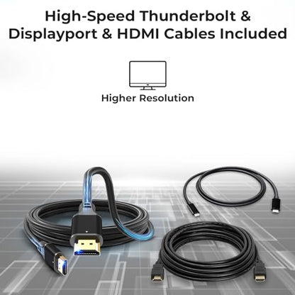 Dell WD19TB Thunderbolt Docking Station with 180W AC Power Adapter (130W Power Delivery) + HDMI Cable + DisplayPort Cable + Thunderbolt Cable + Microfiber Cloth Included - style: WD19TB New