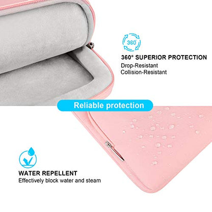 Lacdo 360° Protective Laptop Shoulder Bag, 15-15.6 inch Laptop Sleeve Case for Acer HP Lenovo Dell ASUS Laptop, Acer Aspire, HP Pavilion, Dell Inspiron, Lenovo IdeaPad,ASUS ZenBook Computer Bag, Pink - color: Pink, size: 15.6 Inches