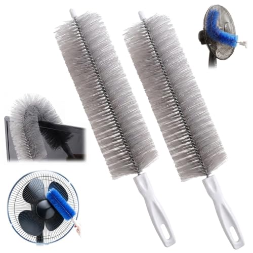 Bendable Microfiber Head, Fan Cleaning Brush Bendable Duster (Gray 2pc) | Reusable and Washable,Suitable for Cleaning Vents,Ceilings,Blinds,Furniture and Hard-to-Reach Areas - color: Gray 2pc