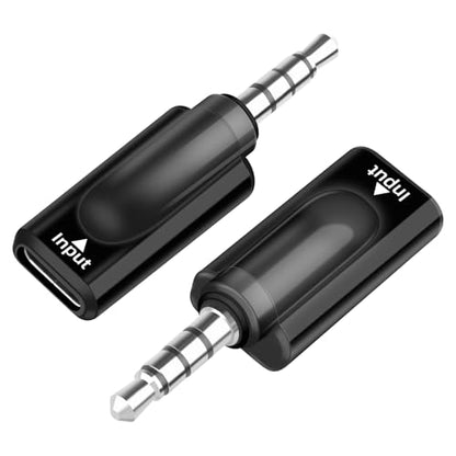 GELRHONR USB C to 3.5mm Audio Adapter, Type C Female to 1/8 "TRRS Male Headphone Jack Adapter, 16Bit/48Khz High Fidelity Audio Converter with PC, Laptop, Phone 2Pack (USB C F to 3.5mm M) - style: USB C F to 3.5mm M