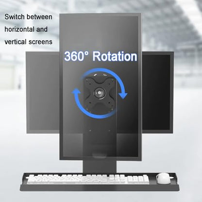 Wall Mounted Sit-Stand Single Monitor Workstation, Single Monitor and Keyboard Stand, with Gas Spring Arm & Folding Tray, Adjustable Height Angle, Max Load 22 Kg, for 17"-35"(60cm) - size: 60cm