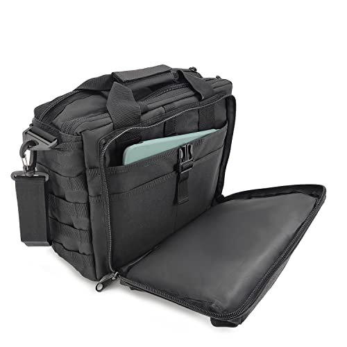 Jaegvida Tactical Briefcases for Men Laptop Bag 14/15.6 Inch Messenger Bag Tablet Shoulder Carrying Case for 14'' and 15.6" - color: Classical Black